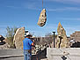 Stones hoisted into place